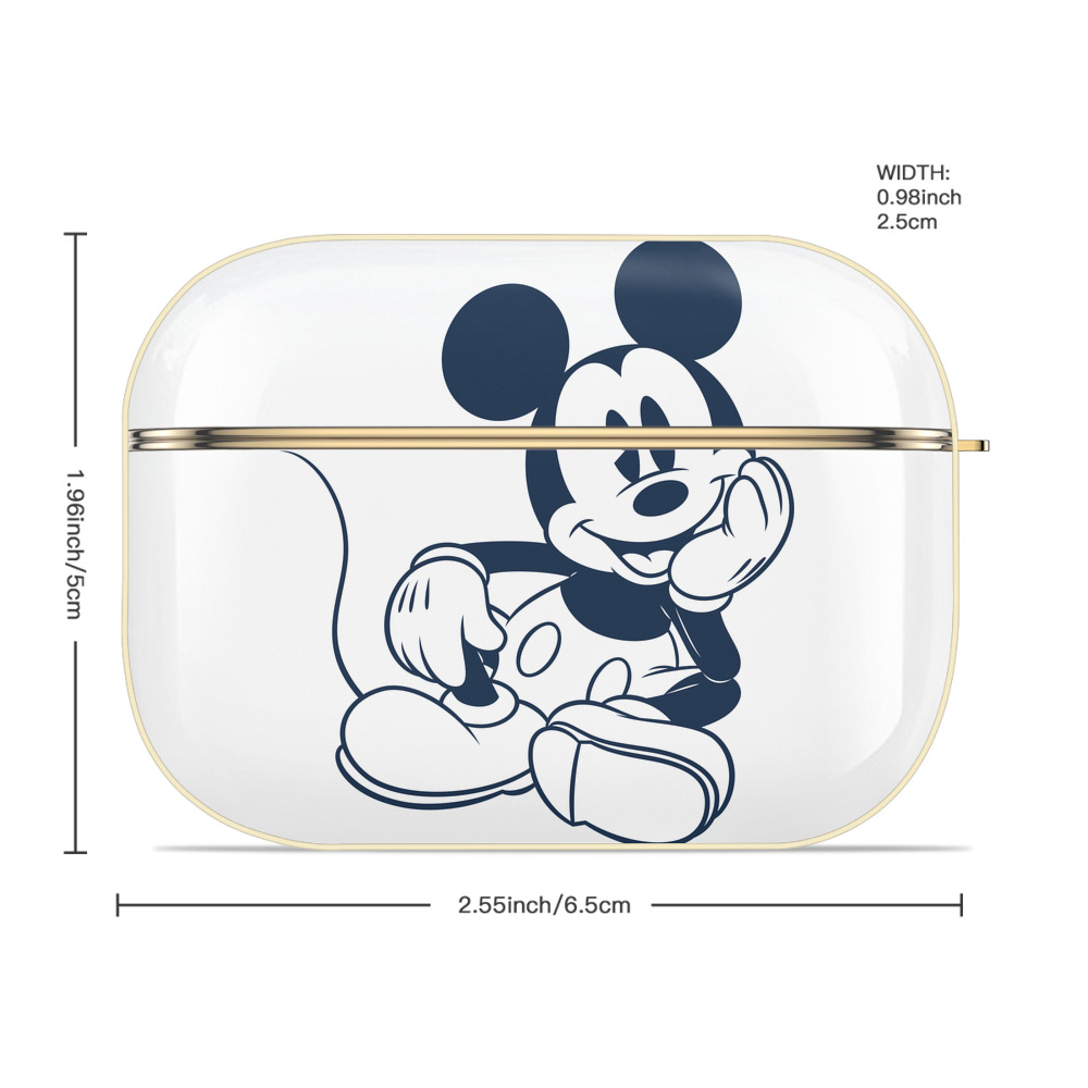 ミッキーマウス Mickey Mouse 【AirPods Pro用】ハードシェル保護ケース｜耐衝撃・防指紋・カラビナ付き商品仕様