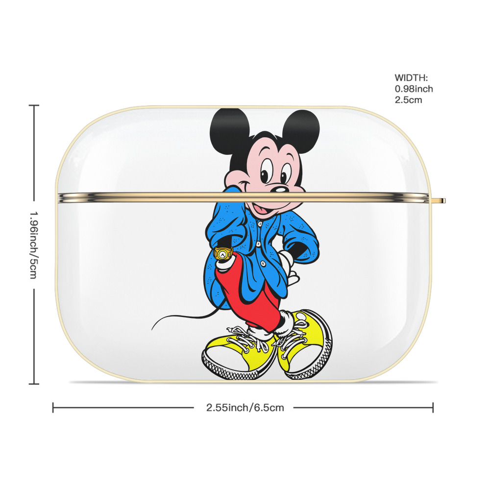 ミッキーマウス Mickey Mouse 【AirPods Pro用】ハードシェル保護ケース｜耐衝撃・防指紋・カラビナ付き商品仕様