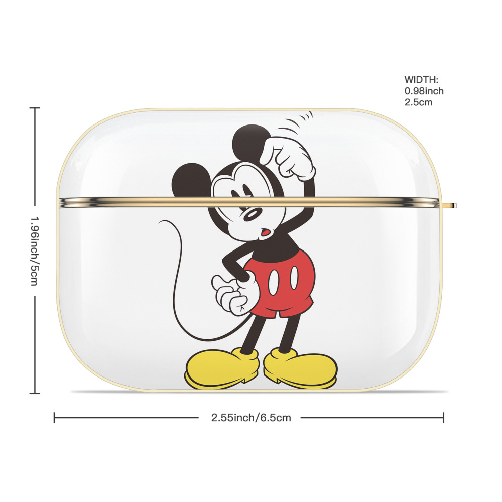 ミッキーマウス Mickey Mouse 【AirPods Pro用】ハードシェル保護ケース｜耐衝撃・防指紋・カラビナ付き商品仕様