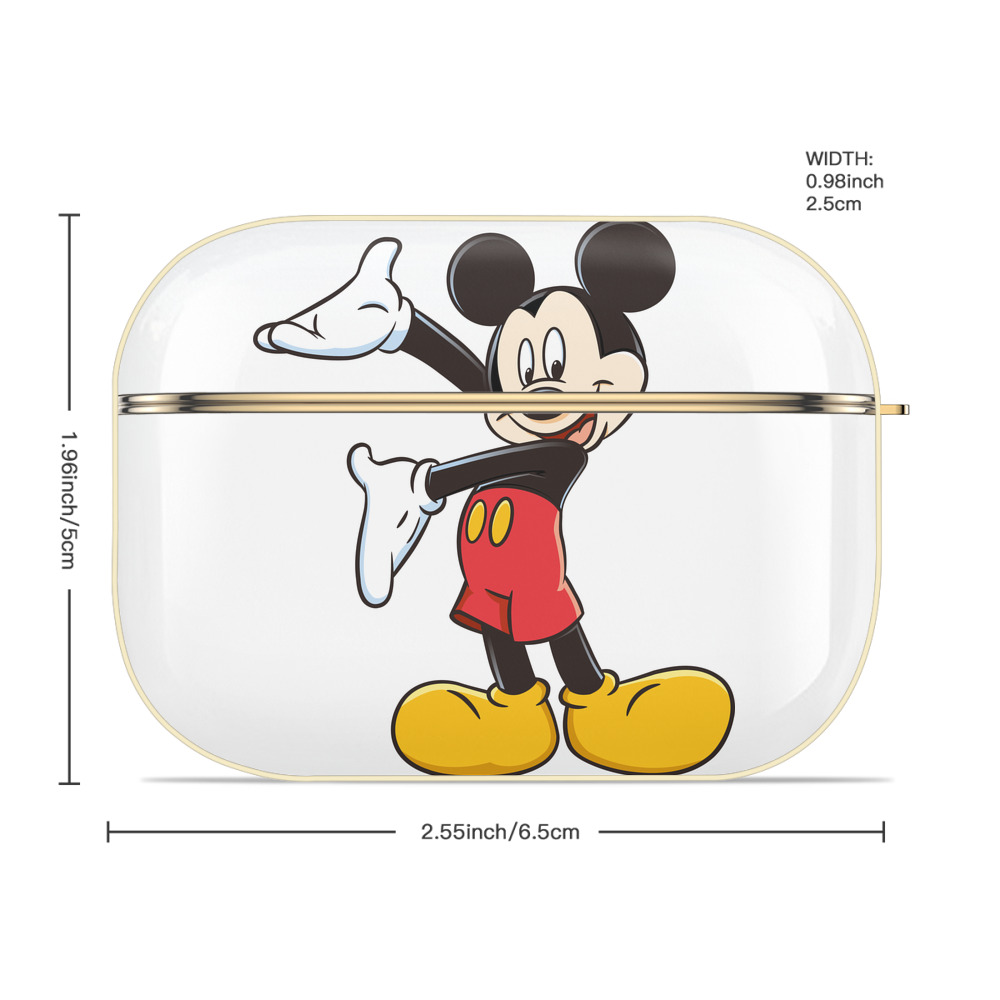 ミッキーマウス Mickey Mouse 【AirPods Pro用】ハードシェル保護ケース｜耐衝撃・防指紋・カラビナ付き商品仕様