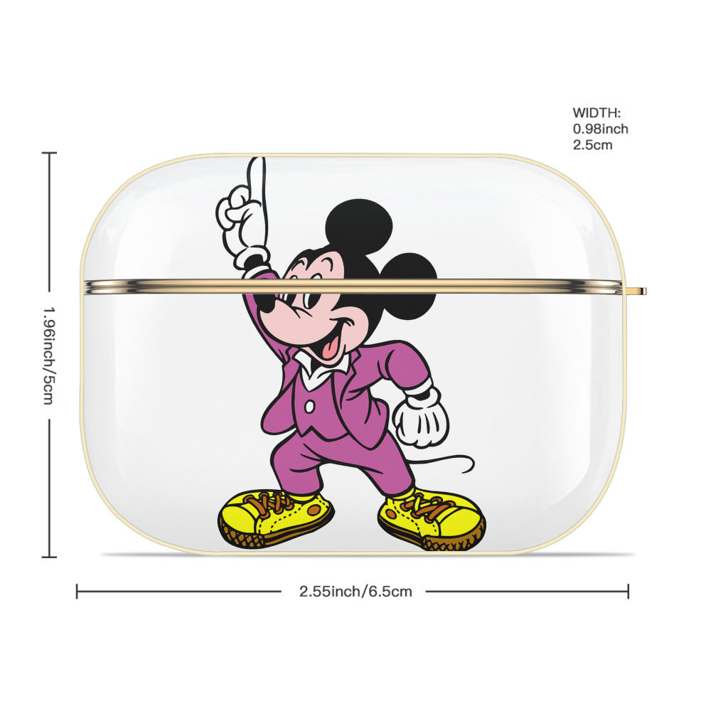 ミッキーマウス Mickey Mouse 【AirPods Pro用】ハードシェル保護ケース｜耐衝撃・防指紋・カラビナ付き商品仕様