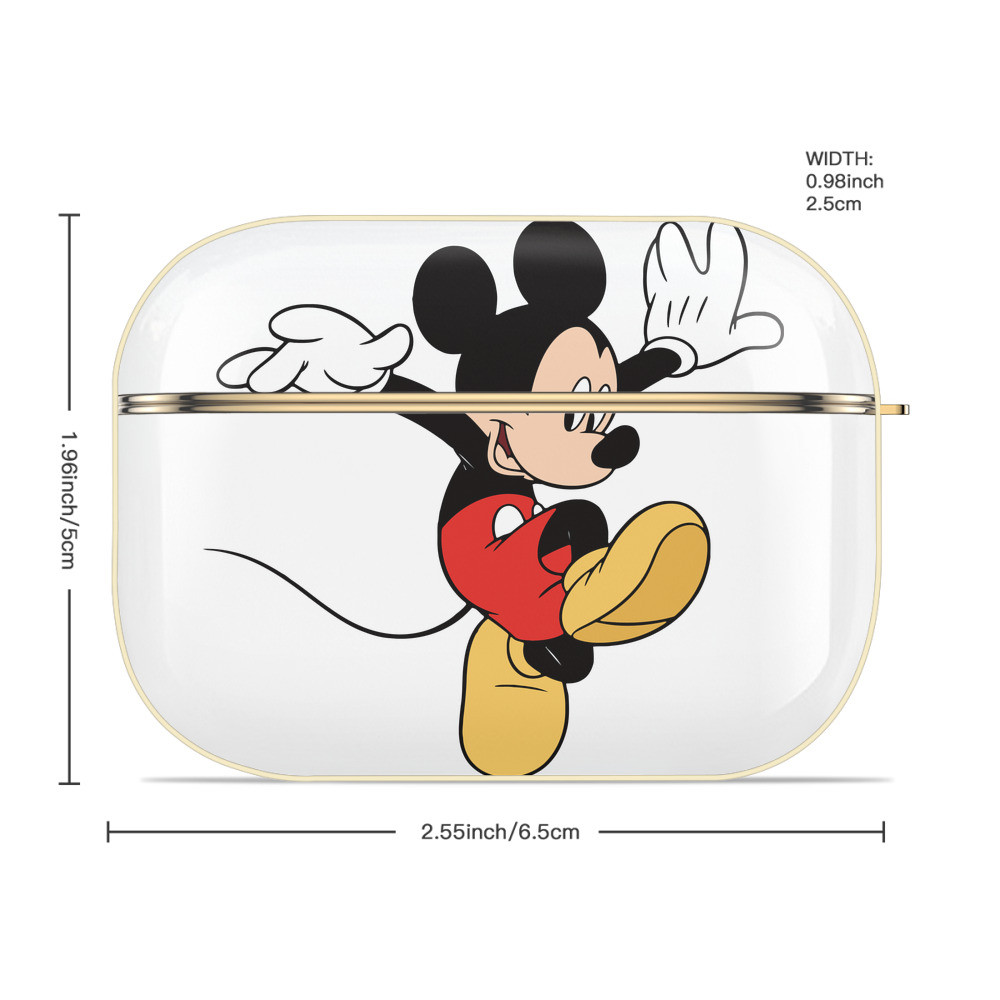 ミッキーマウス Mickey Mouse 【AirPods Pro用】ハードシェル保護ケース｜耐衝撃・防指紋・カラビナ付き商品仕様