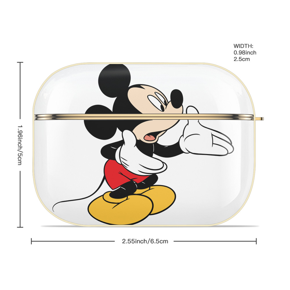 ミッキーマウス Mickey Mouse 【AirPods Pro用】ハードシェル保護ケース｜耐衝撃・防指紋・カラビナ付き商品仕様