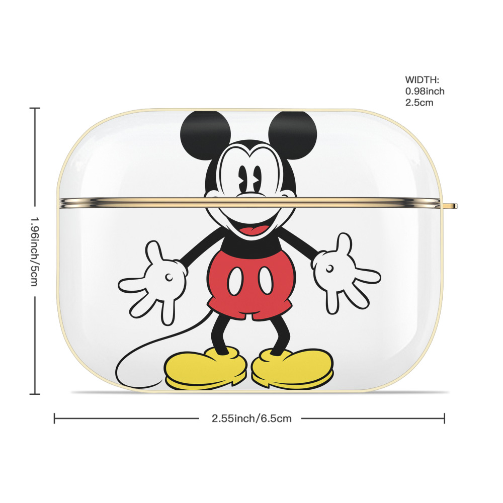 ミッキーマウス Mickey Mouse 【AirPods Pro用】ハードシェル保護ケース｜耐衝撃・防指紋・カラビナ付き商品仕様