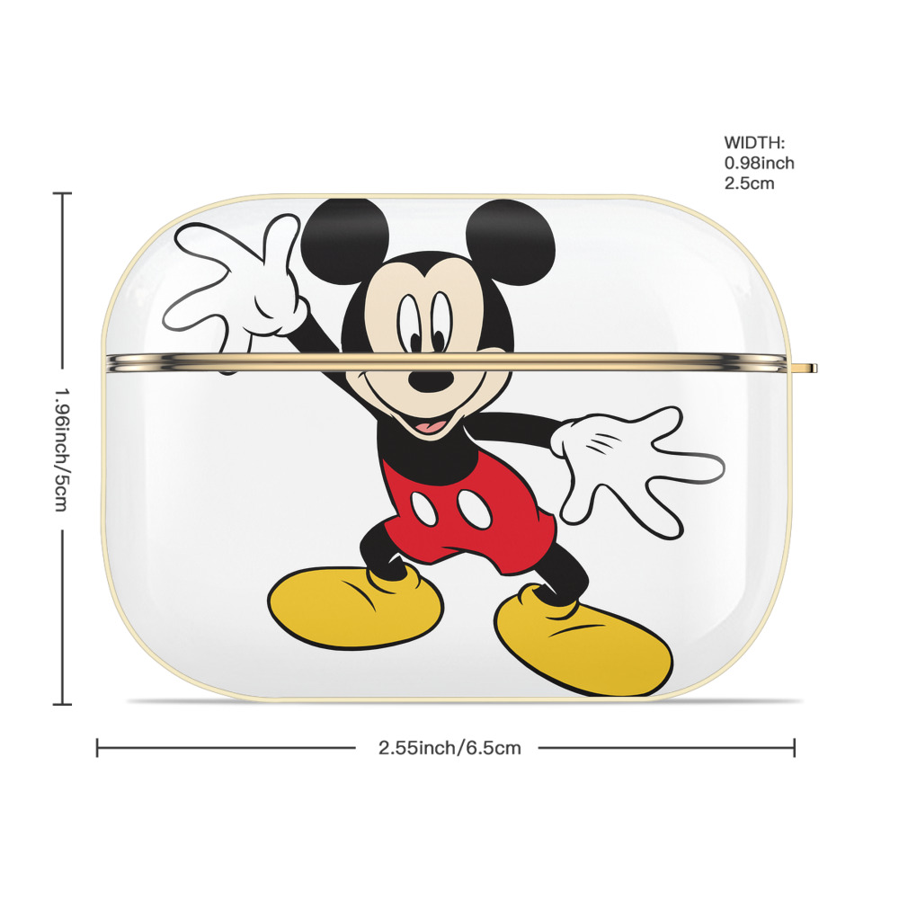 ミッキーマウス Mickey Mouse 【AirPods Pro用】ハードシェル保護ケース｜耐衝撃・防指紋・カラビナ付き商品仕様