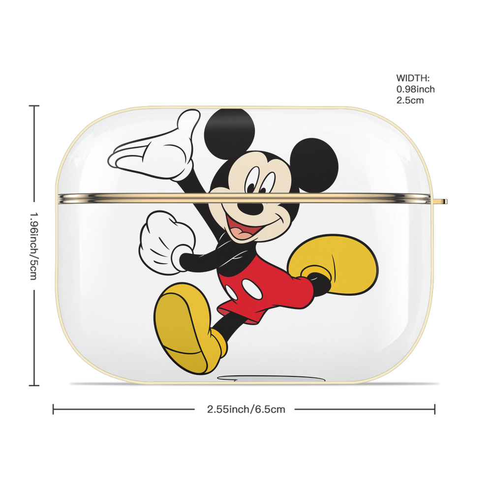 ミッキーマウス Mickey Mouse 【AirPods Pro用】ハードシェル保護ケース｜耐衝撃・防指紋・カラビナ付き商品仕様