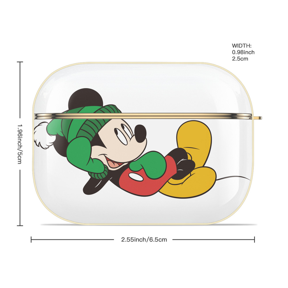 ミッキーマウス Mickey Mouse 【AirPods Pro用】ハードシェル保護ケース｜耐衝撃・防指紋・カラビナ付き商品仕様
