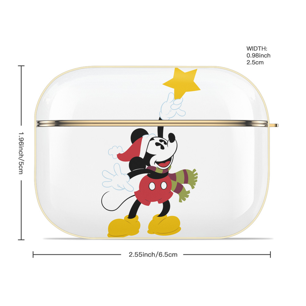 ミッキーマウス Mickey Mouse 【AirPods Pro用】ハードシェル保護ケース｜耐衝撃・防指紋・カラビナ付き商品仕様