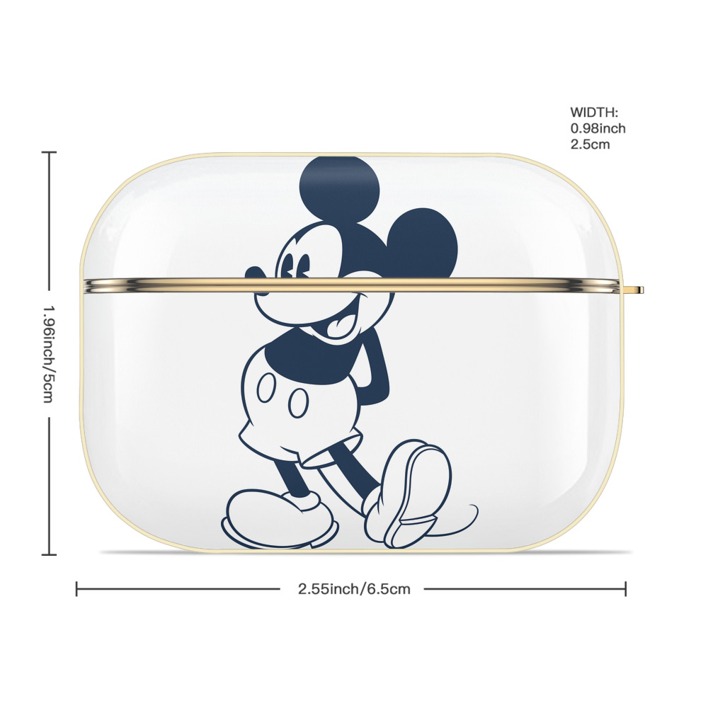 ミッキーマウス Mickey Mouse 【AirPods Pro用】ハードシェル保護ケース｜耐衝撃・防指紋・カラビナ付き商品仕様