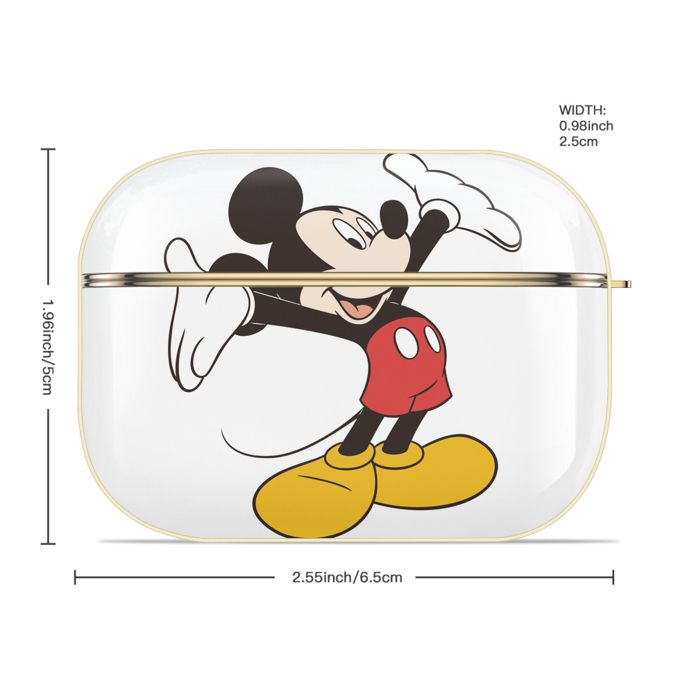ミッキーマウス Mickey Mouse 【AirPods Pro用】ハードシェル保護ケース｜耐衝撃・防指紋・カラビナ付き商品仕様