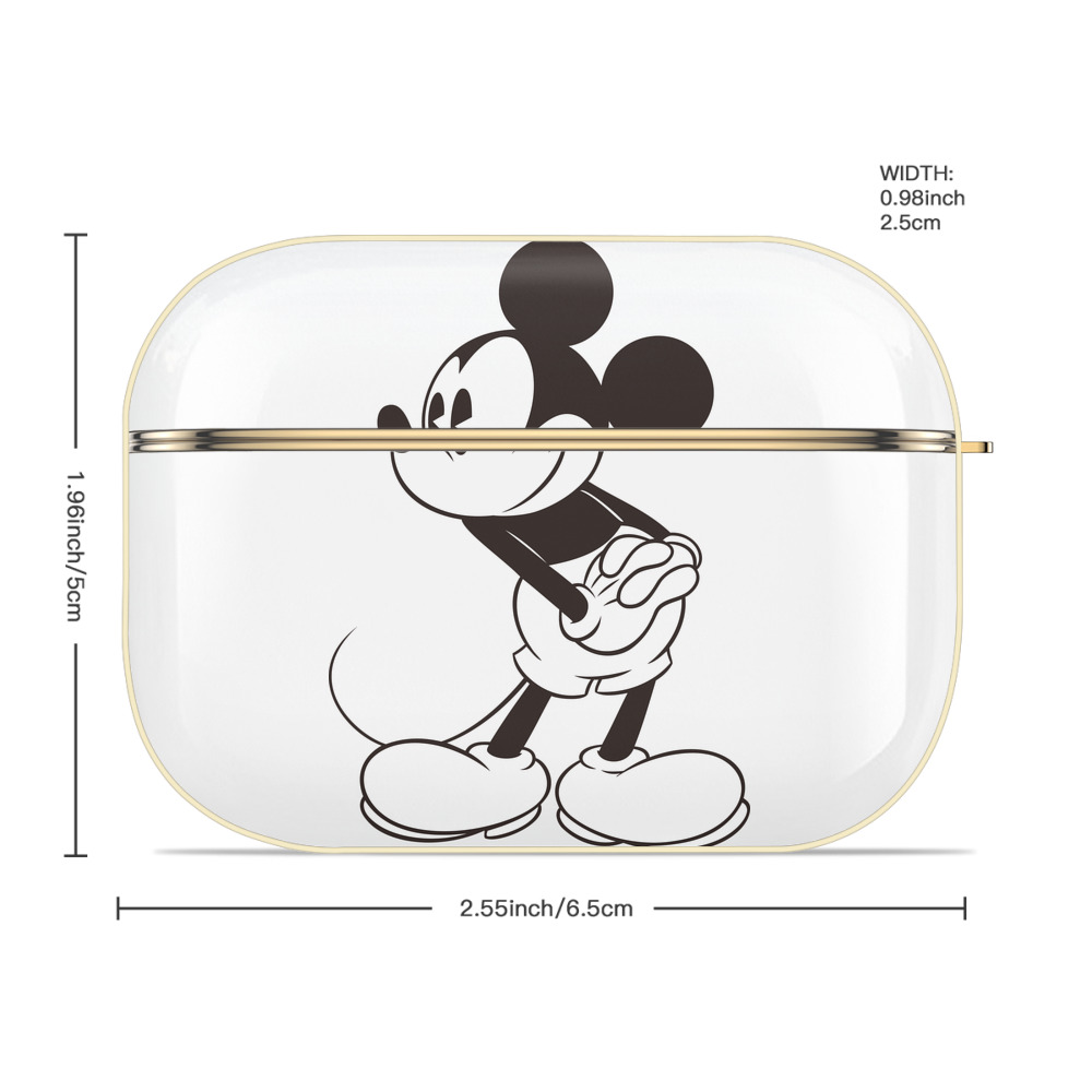 ミッキーマウス Mickey Mouse 【AirPods Pro用】ハードシェル保護ケース｜耐衝撃・防指紋・カラビナ付き商品仕様