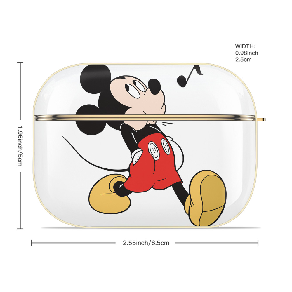 ミッキーマウス Mickey Mouse 【AirPods Pro用】ハードシェル保護ケース｜耐衝撃・防指紋・カラビナ付き商品仕様