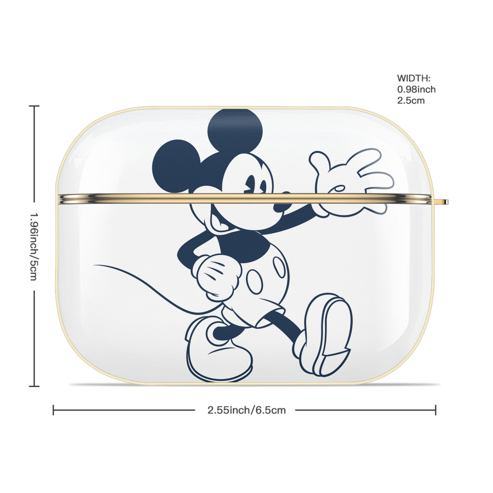 ミッキーマウス Mickey Mouse 【AirPods Pro用】ハードシェル保護ケース｜耐衝撃・防指紋・カラビナ付き商品仕様