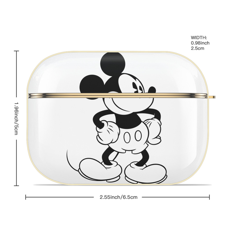 ミッキーマウス Mickey Mouse 【AirPods Pro用】ハードシェル保護ケース｜耐衝撃・防指紋・カラビナ付き商品仕様