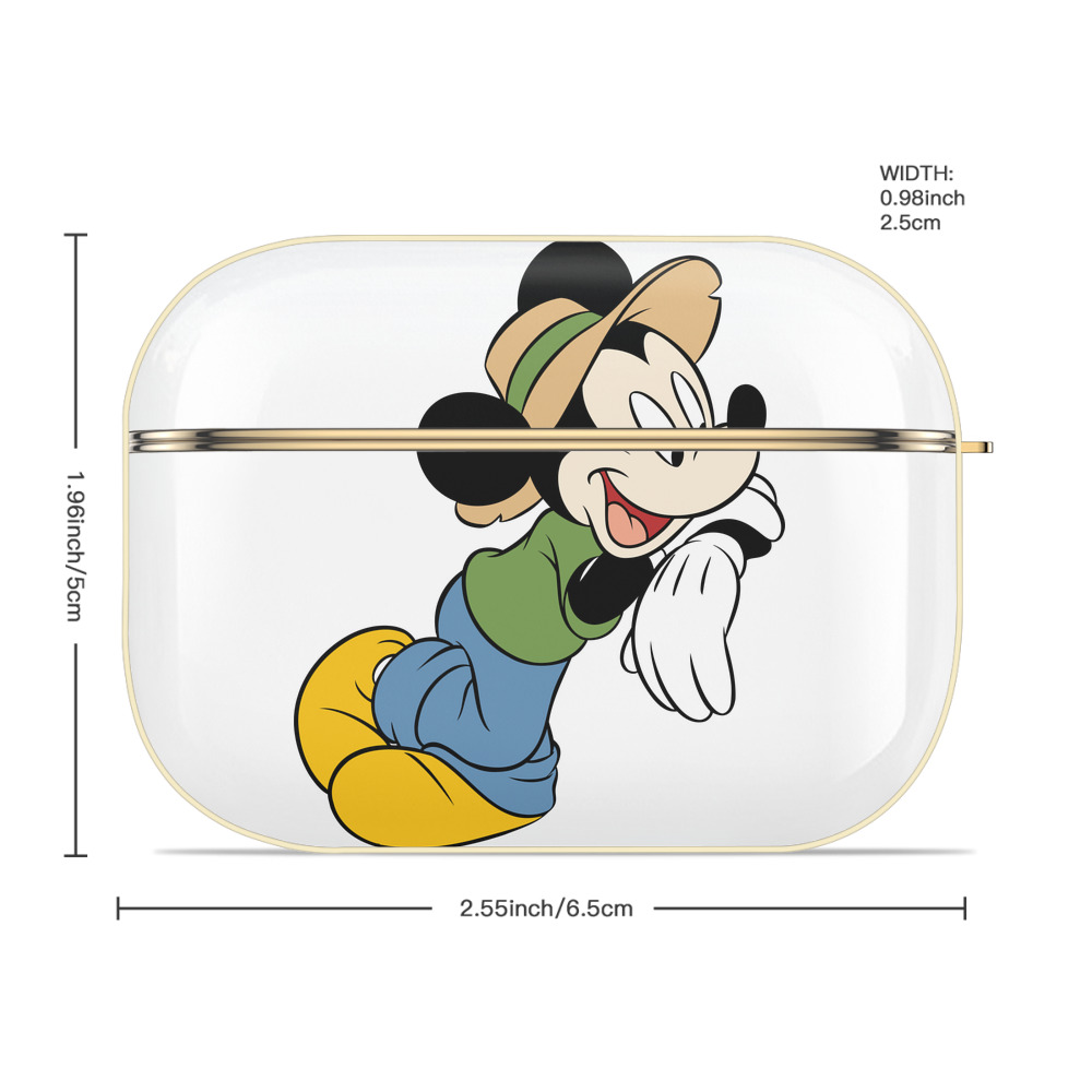 ミッキーマウス Mickey Mouse 【AirPods Pro用】ハードシェル保護ケース｜耐衝撃・防指紋・カラビナ付き商品仕様