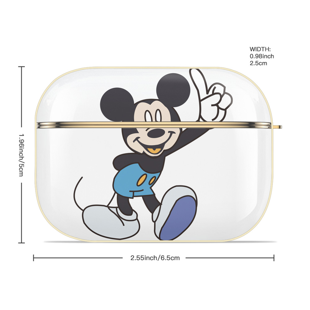 ミッキーマウス Mickey Mouse 【AirPods Pro用】ハードシェル保護ケース｜耐衝撃・防指紋・カラビナ付き商品仕様