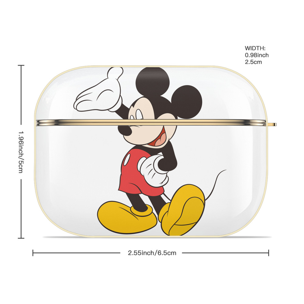 ミッキーマウス Mickey Mouse 【AirPods Pro用】ハードシェル保護ケース｜耐衝撃・防指紋・カラビナ付き商品仕様