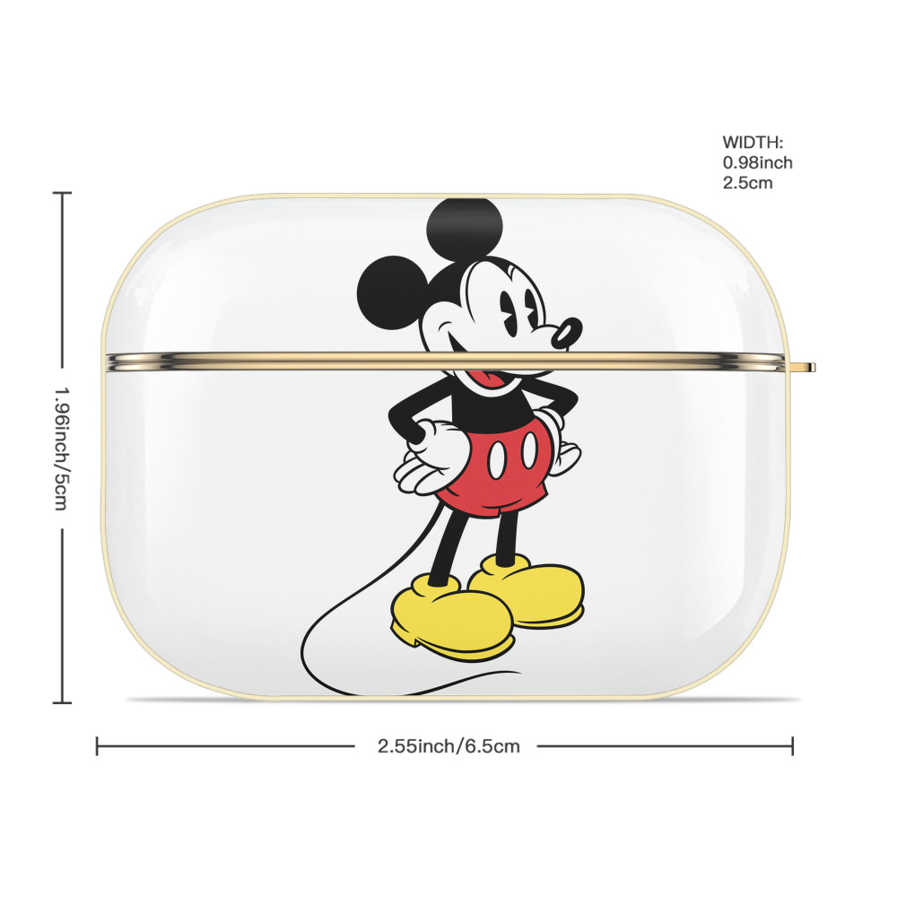 ミッキーマウス Mickey Mouse 【AirPods Pro用】ハードシェル保護ケース｜耐衝撃・防指紋・カラビナ付き商品仕様