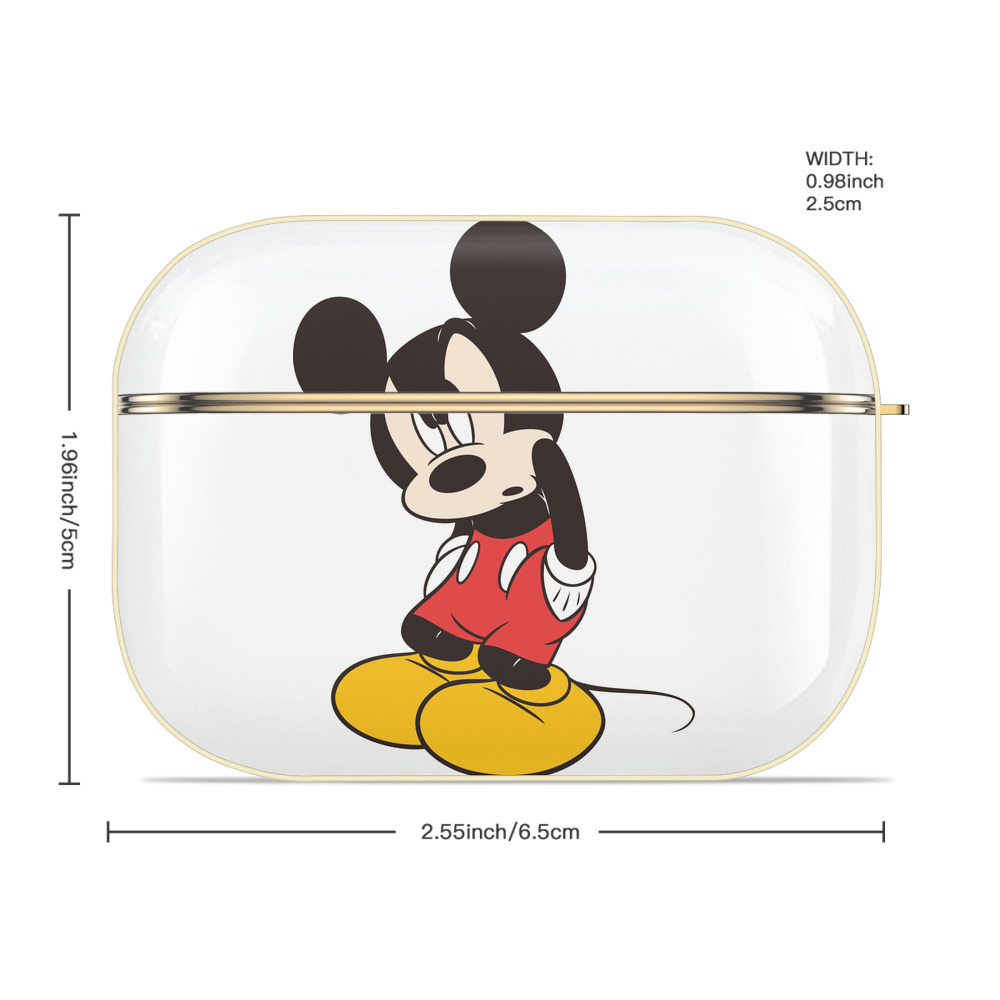 ミッキーマウス Mickey Mouse 【AirPods Pro用】ハードシェル保護ケース｜耐衝撃・防指紋・カラビナ付き商品仕様