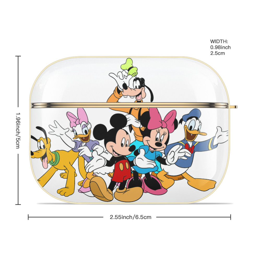 ミッキーマウス Mickey Mouse 【AirPods Pro用】ハードシェル保護ケース｜耐衝撃・防指紋・カラビナ付き商品仕様