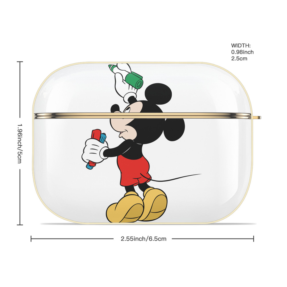 ミッキーマウス Mickey Mouse 【AirPods Pro用】ハードシェル保護ケース｜耐衝撃・防指紋・カラビナ付き商品仕様