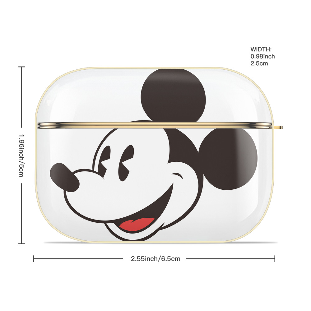 ミッキーマウス Mickey Mouse 【AirPods Pro用】ハードシェル保護ケース｜耐衝撃・防指紋・カラビナ付き商品仕様