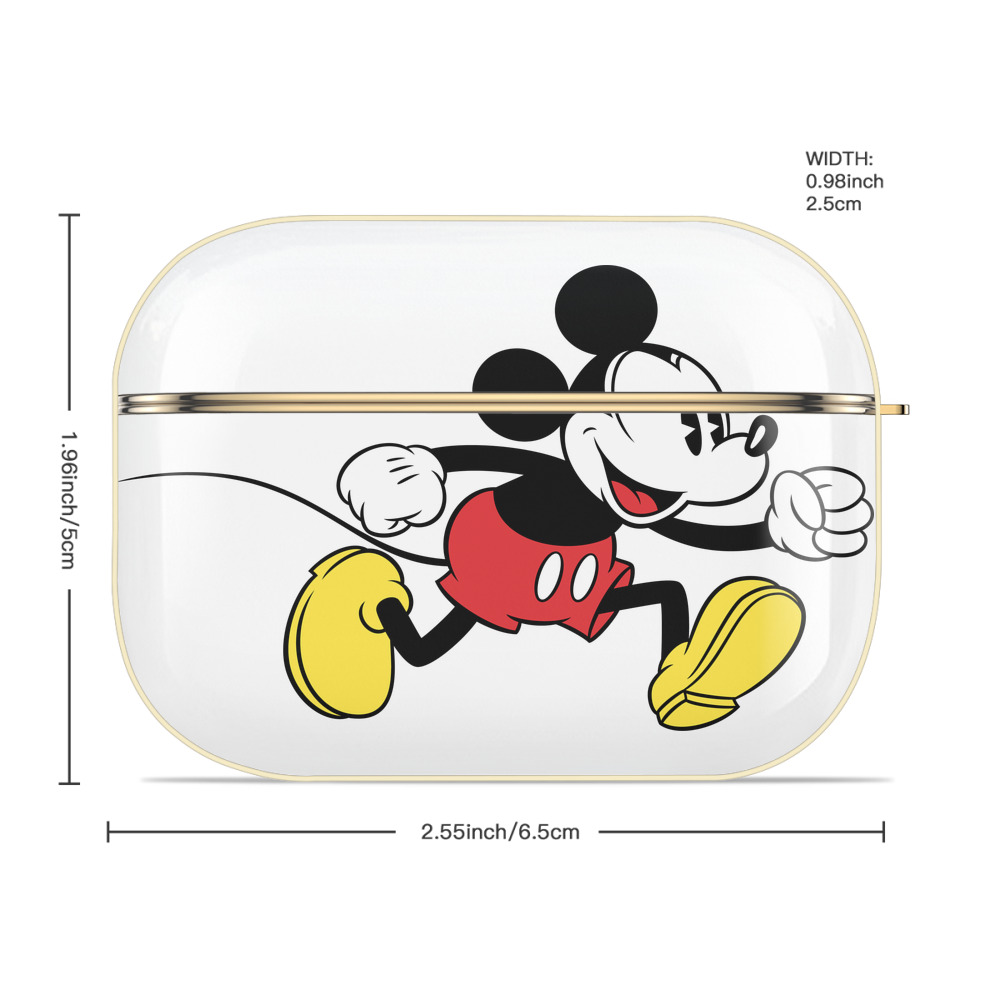 ミッキーマウス Mickey Mouse 【AirPods Pro用】ハードシェル保護ケース｜耐衝撃・防指紋・カラビナ付き商品仕様
