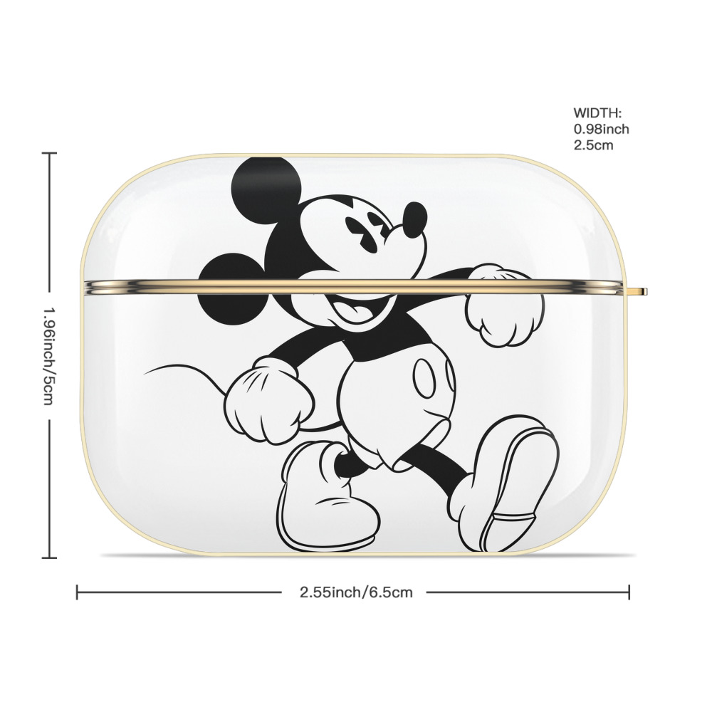 ミッキーマウス Mickey Mouse 【AirPods Pro用】ハードシェル保護ケース｜耐衝撃・防指紋・カラビナ付き商品仕様