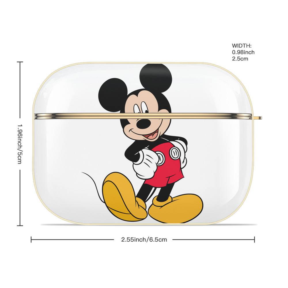 ミッキーマウス Mickey Mouse 【AirPods Pro用】ハードシェル保護ケース｜耐衝撃・防指紋・カラビナ付き商品仕様