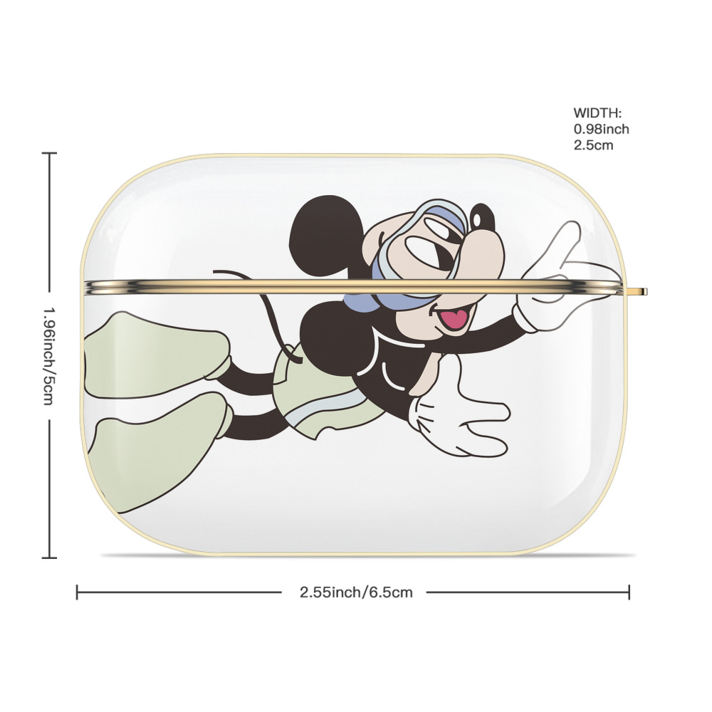 ミッキーマウス Mickey Mouse 【AirPods Pro用】ハードシェル保護ケース｜耐衝撃・防指紋・カラビナ付き商品仕様
