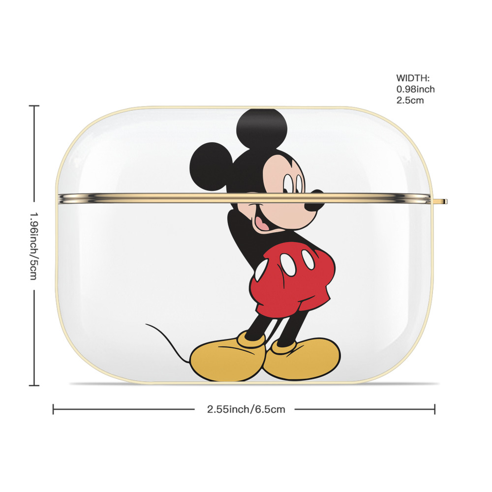 ミッキーマウス Mickey Mouse 【AirPods Pro用】ハードシェル保護ケース｜耐衝撃・防指紋・カラビナ付き商品仕様