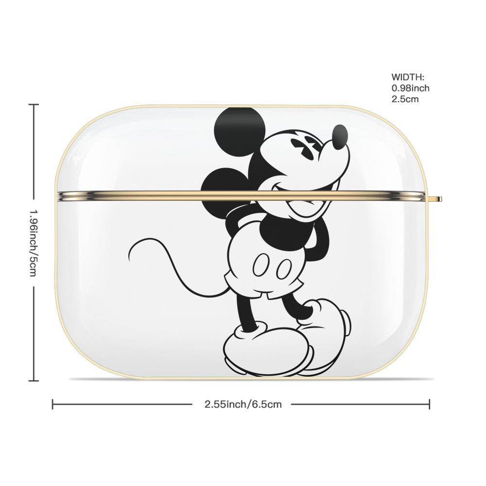 ミッキーマウス Mickey Mouse 【AirPods Pro用】ハードシェル保護ケース｜耐衝撃・防指紋・カラビナ付き商品仕様