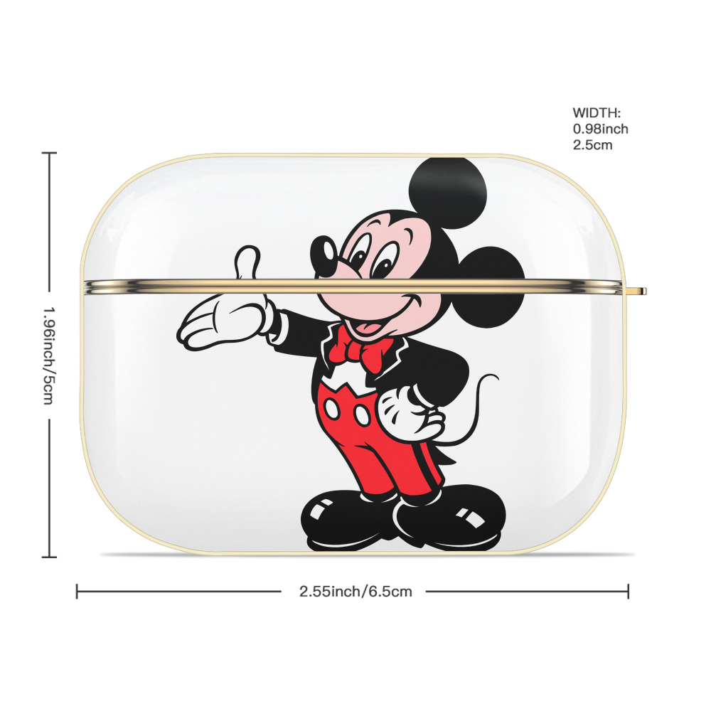 ミッキーマウス Mickey Mouse 【AirPods Pro用】ハードシェル保護ケース｜耐衝撃・防指紋・カラビナ付き商品仕様