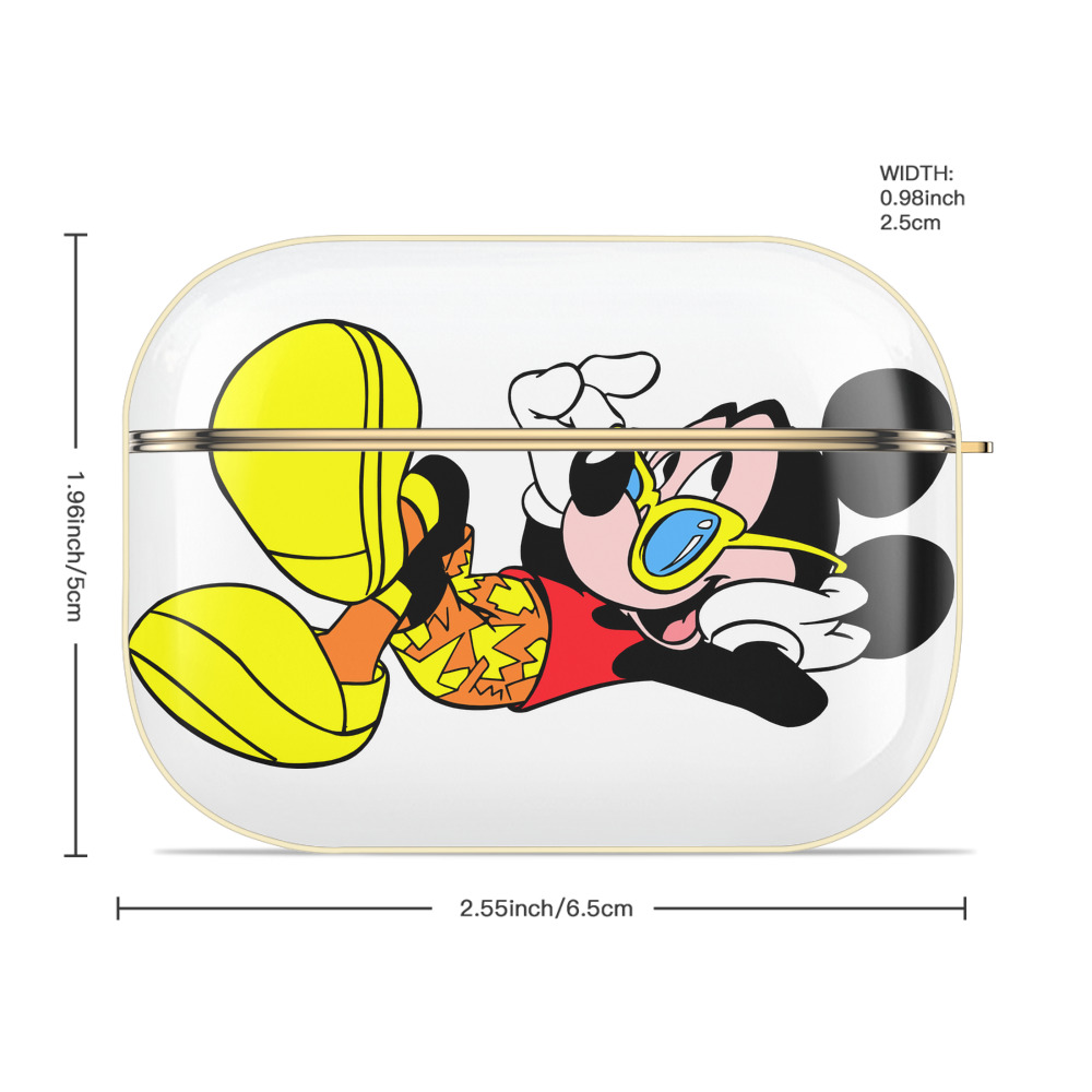 ミッキーマウス Mickey Mouse 【AirPods Pro用】ハードシェル保護ケース｜耐衝撃・防指紋・カラビナ付き商品仕様