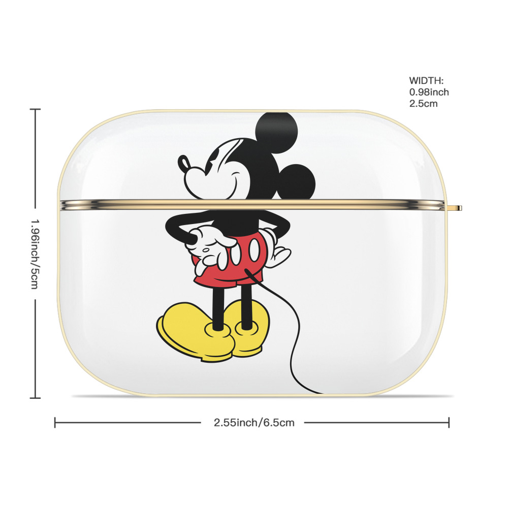 ミッキーマウス Mickey Mouse 【AirPods Pro用】ハードシェル保護ケース｜耐衝撃・防指紋・カラビナ付き商品仕様