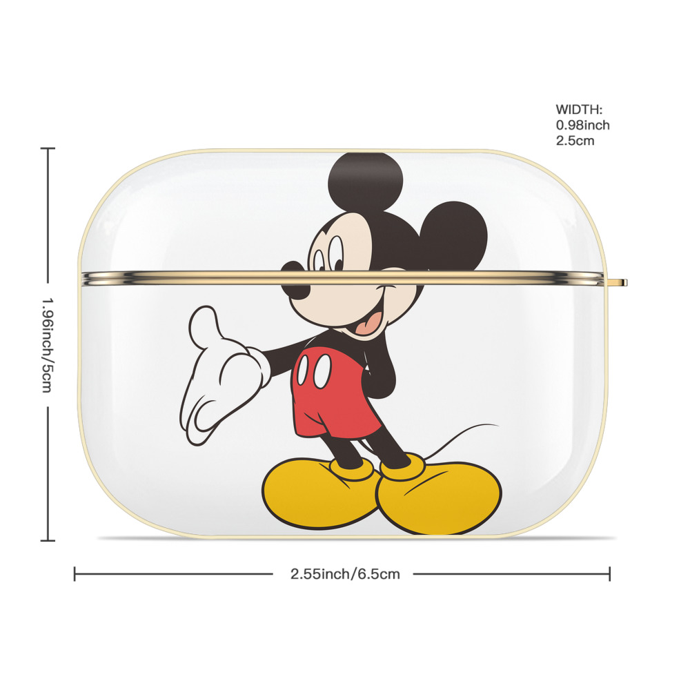 ミッキーマウス Mickey Mouse 【AirPods Pro用】ハードシェル保護ケース｜耐衝撃・防指紋・カラビナ付き商品仕様