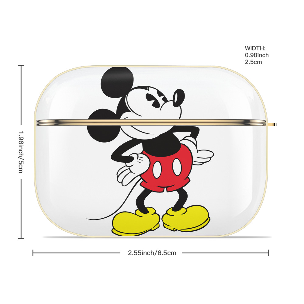 ミッキーマウス Mickey Mouse 【AirPods Pro用】ハードシェル保護ケース｜耐衝撃・防指紋・カラビナ付き商品仕様