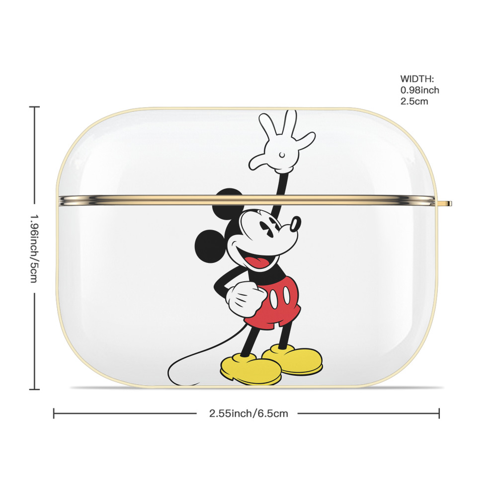 ミッキーマウス Mickey Mouse 【AirPods Pro用】ハードシェル保護ケース｜耐衝撃・防指紋・カラビナ付き商品仕様