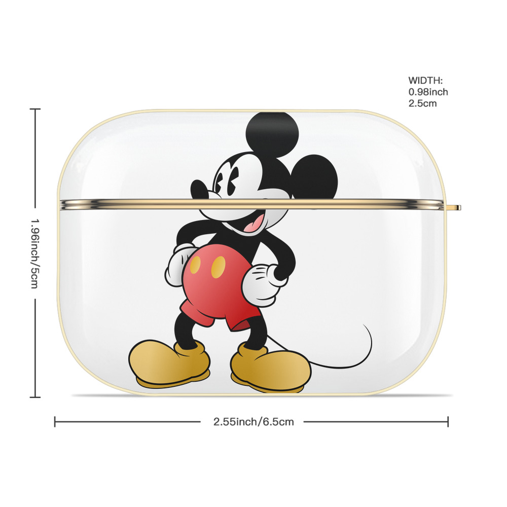 ミッキーマウス Mickey Mouse 【AirPods Pro用】ハードシェル保護ケース｜耐衝撃・防指紋・カラビナ付き商品仕様