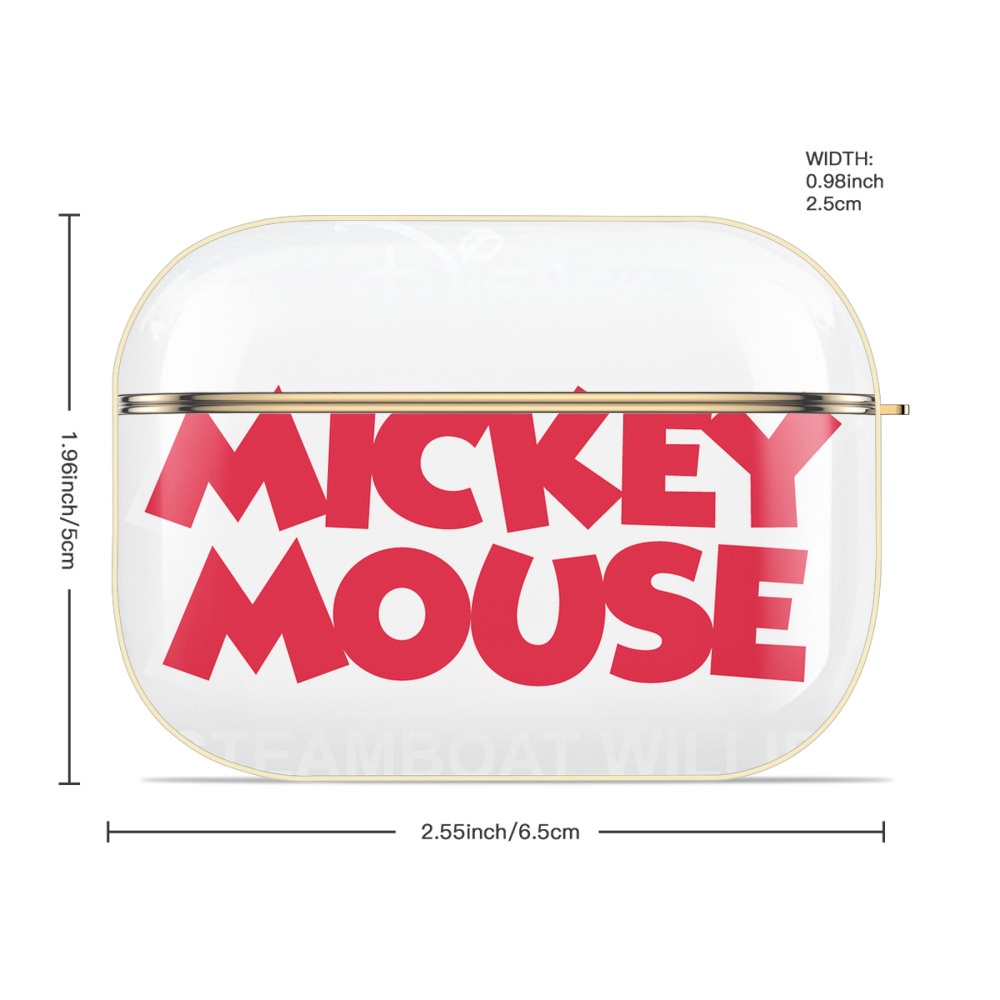ミッキーマウス Mickey Mouse 【AirPods Pro用】ハードシェル保護ケース｜耐衝撃・防指紋・カラビナ付き商品仕様