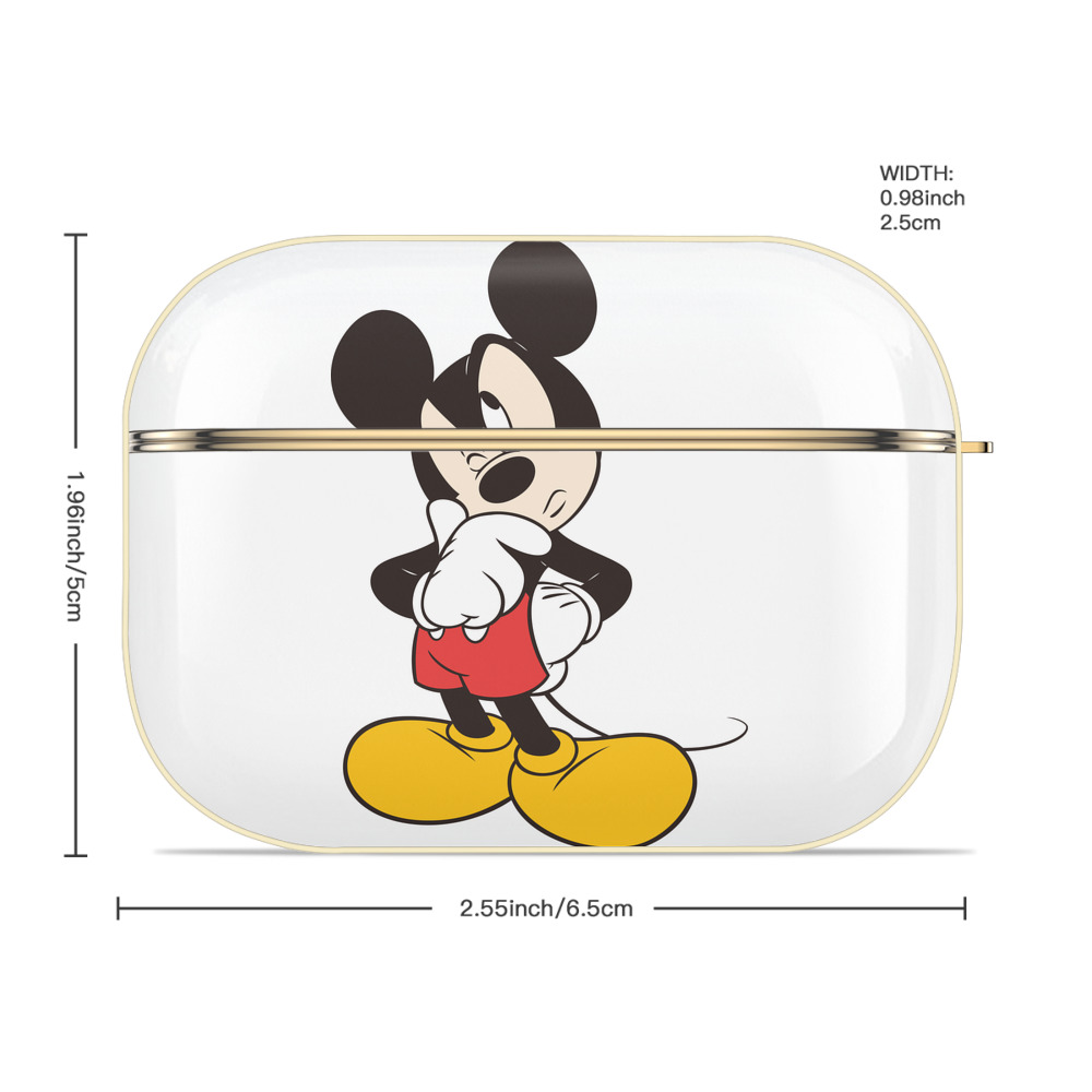 ミッキーマウス Mickey Mouse 【AirPods Pro用】ハードシェル保護ケース｜耐衝撃・防指紋・カラビナ付き商品仕様