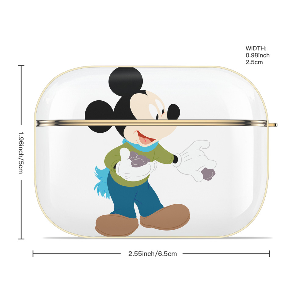 ミッキーマウス Mickey Mouse 【AirPods Pro用】ハードシェル保護ケース｜耐衝撃・防指紋・カラビナ付き商品仕様