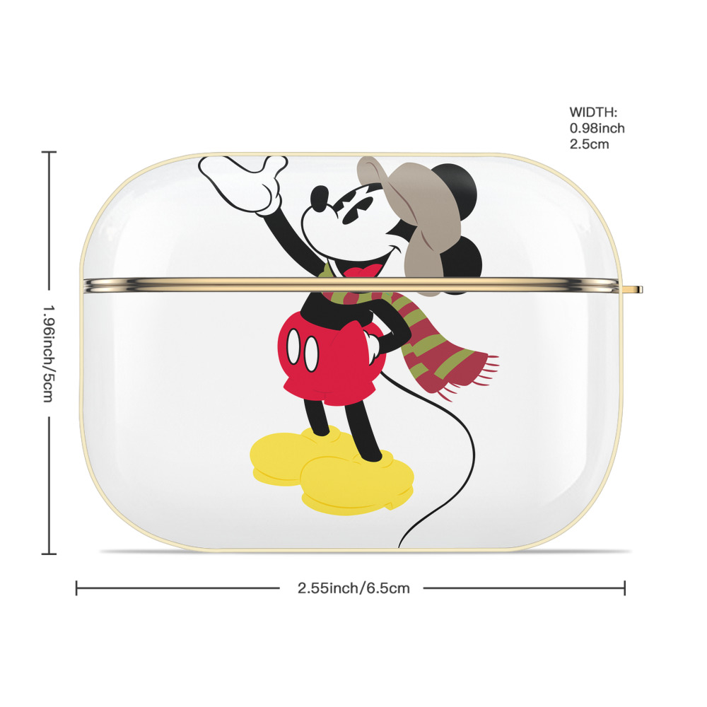 ミッキーマウス Mickey Mouse 【AirPods Pro用】ハードシェル保護ケース｜耐衝撃・防指紋・カラビナ付き商品仕様