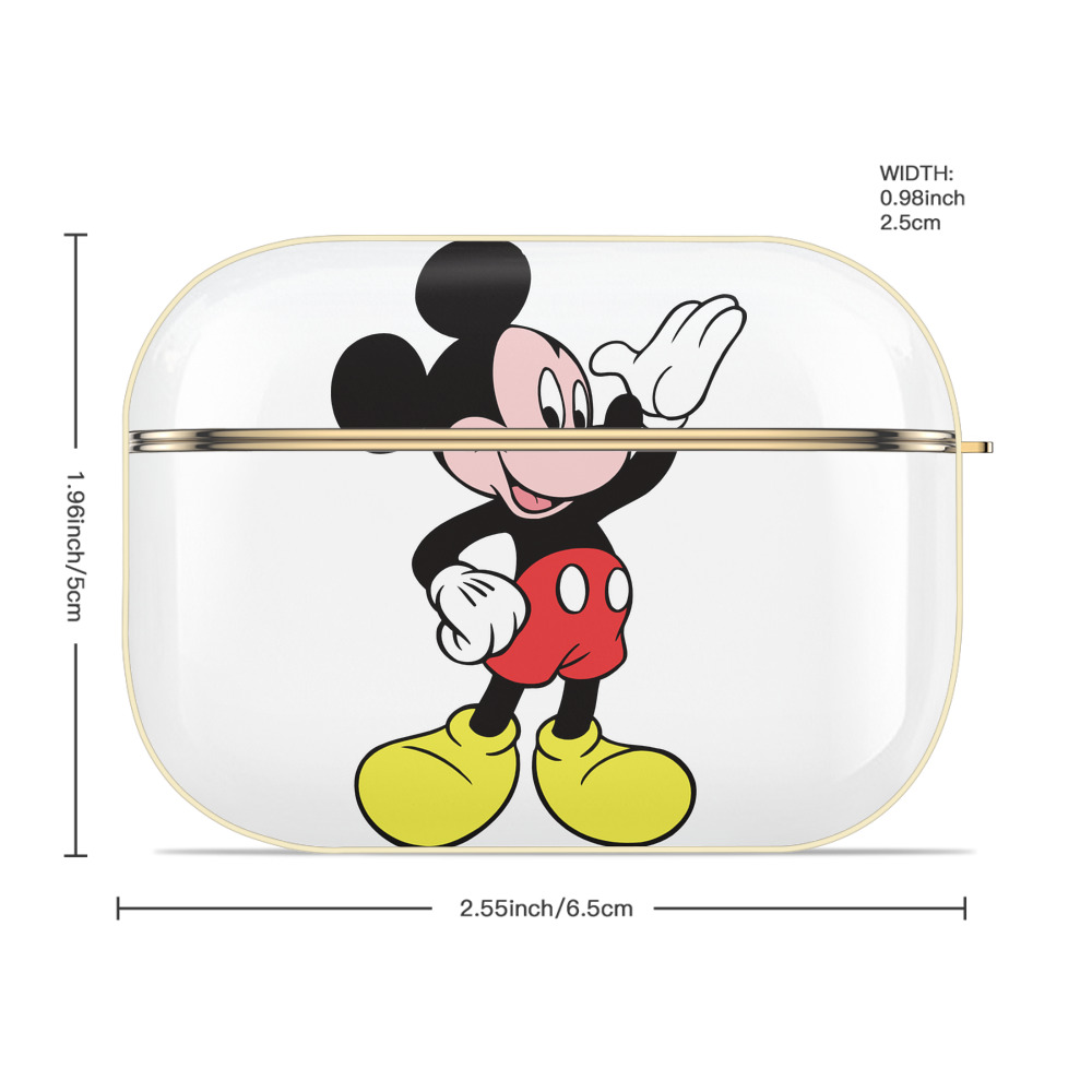 ミッキーマウス Mickey Mouse 【AirPods Pro用】ハードシェル保護ケース｜耐衝撃・防指紋・カラビナ付き商品仕様