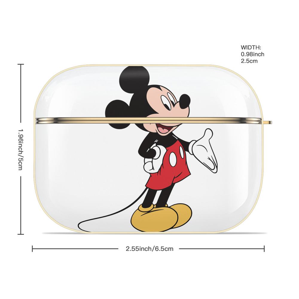 ミッキーマウス Mickey Mouse 【AirPods Pro用】ハードシェル保護ケース｜耐衝撃・防指紋・カラビナ付き商品仕様