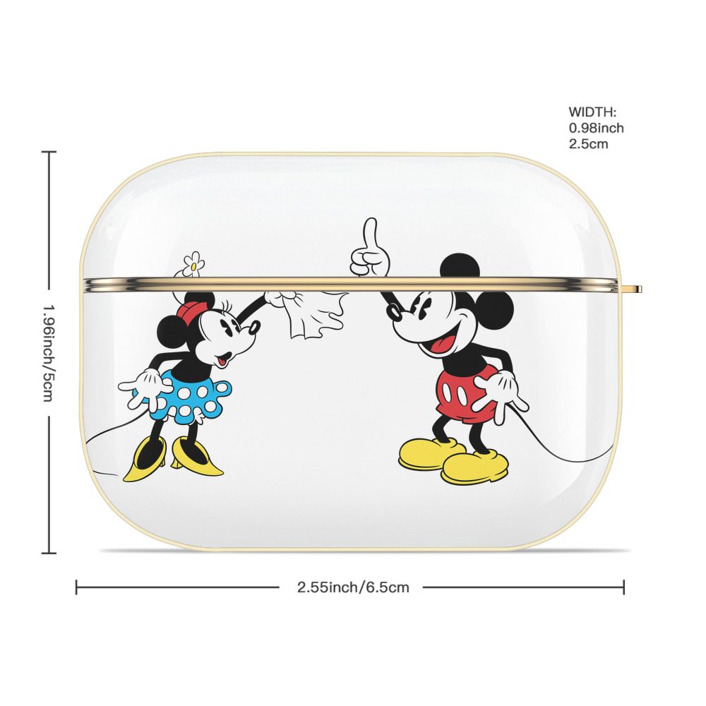 ミッキーマウス Mickey Mouse 【AirPods Pro用】ハードシェル保護ケース｜耐衝撃・防指紋・カラビナ付き商品仕様