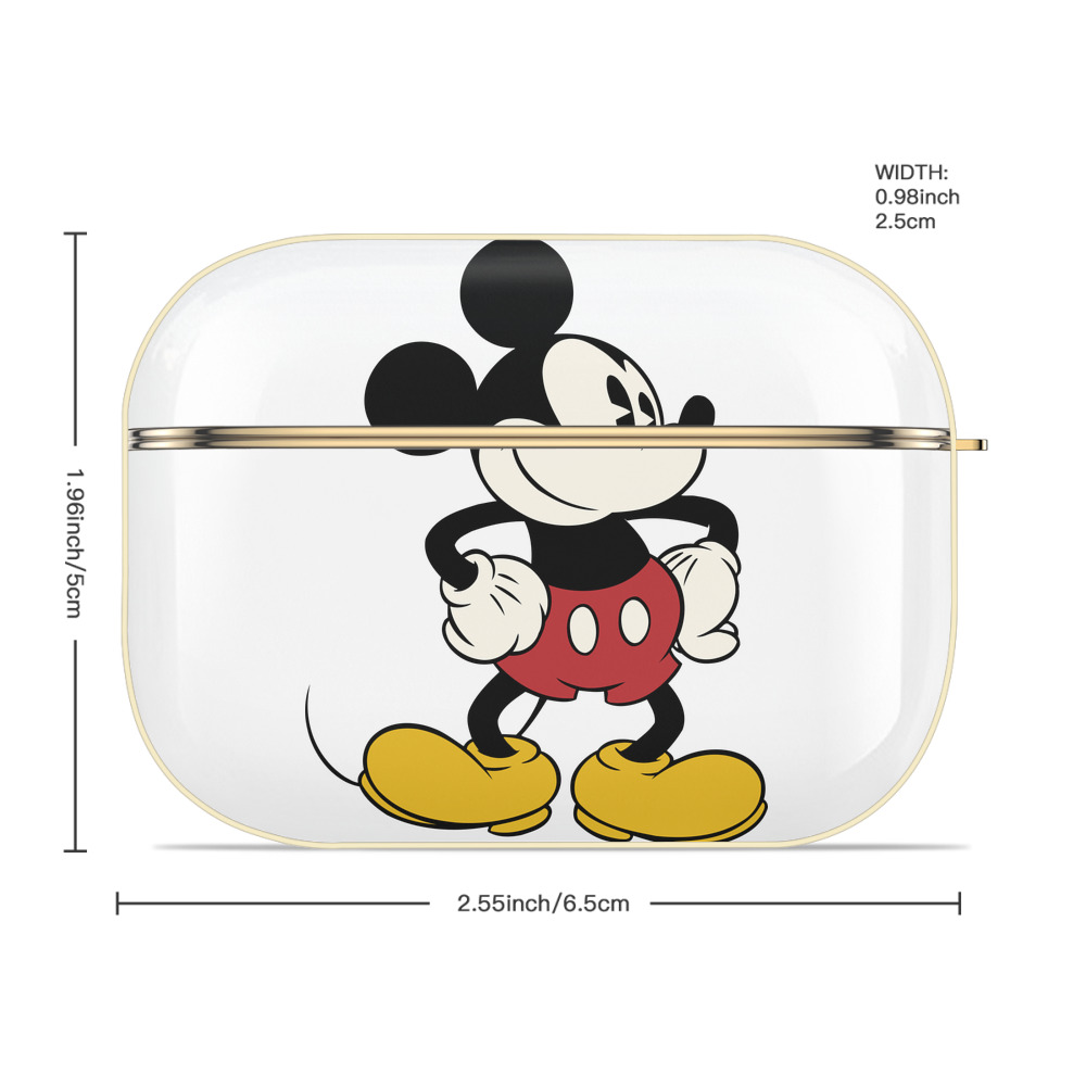 ミッキーマウス Mickey Mouse 【AirPods Pro用】ハードシェル保護ケース｜耐衝撃・防指紋・カラビナ付き商品仕様