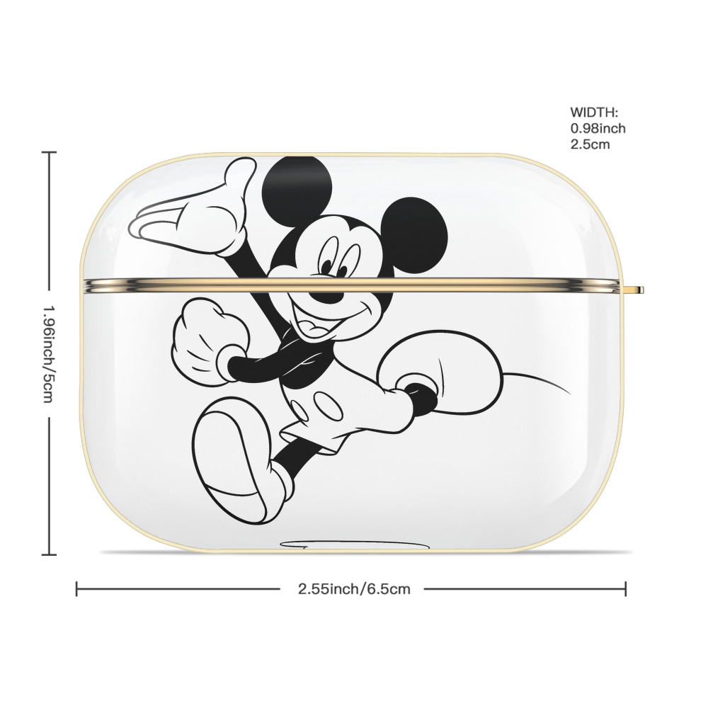 ミッキーマウス Mickey Mouse 【AirPods Pro用】ハードシェル保護ケース｜耐衝撃・防指紋・カラビナ付き商品仕様