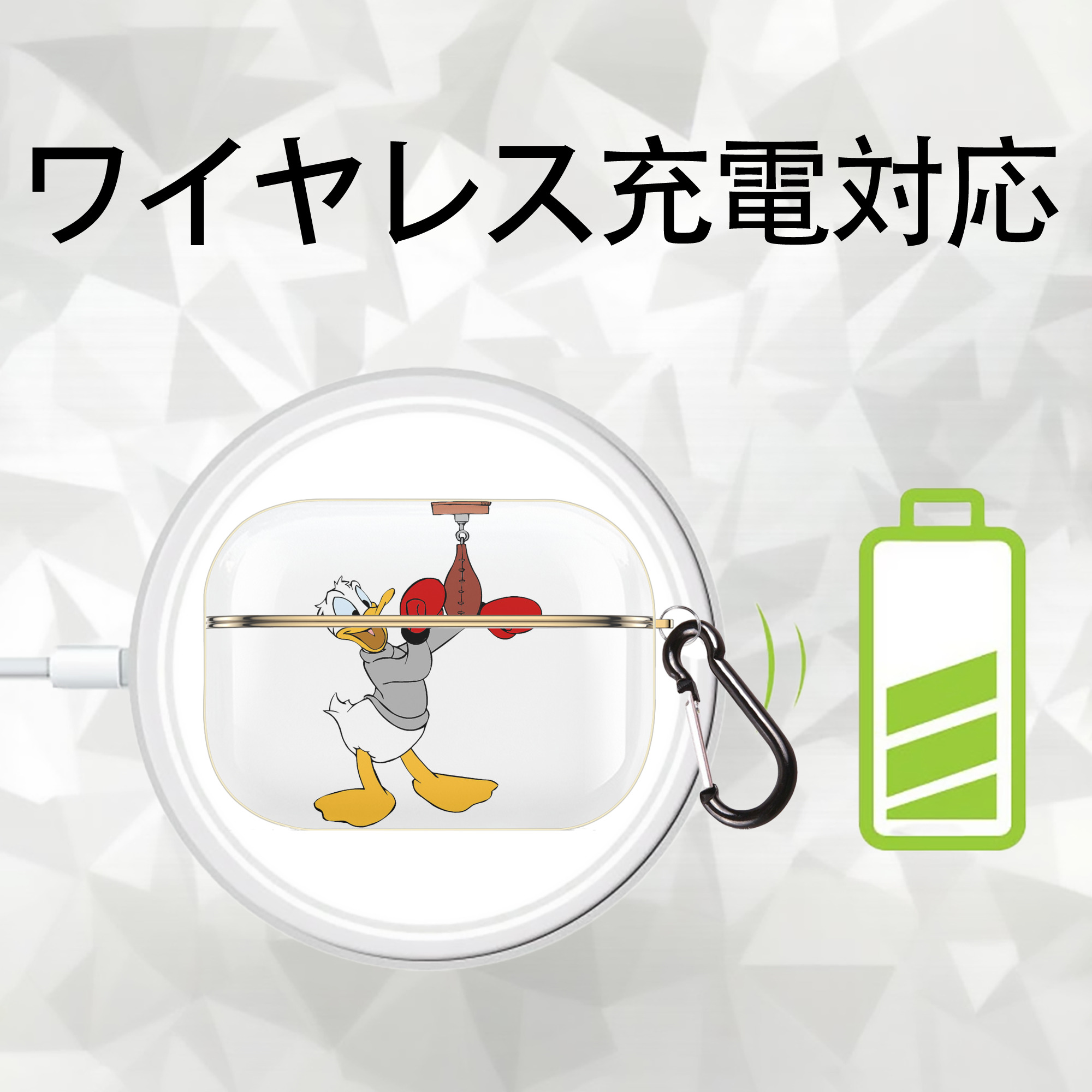 ミッキーマウス Mickey Mouse 【AirPods Pro用】ハードシェル保護ケース｜耐衝撃・防指紋・カラビナ付き商品仕様