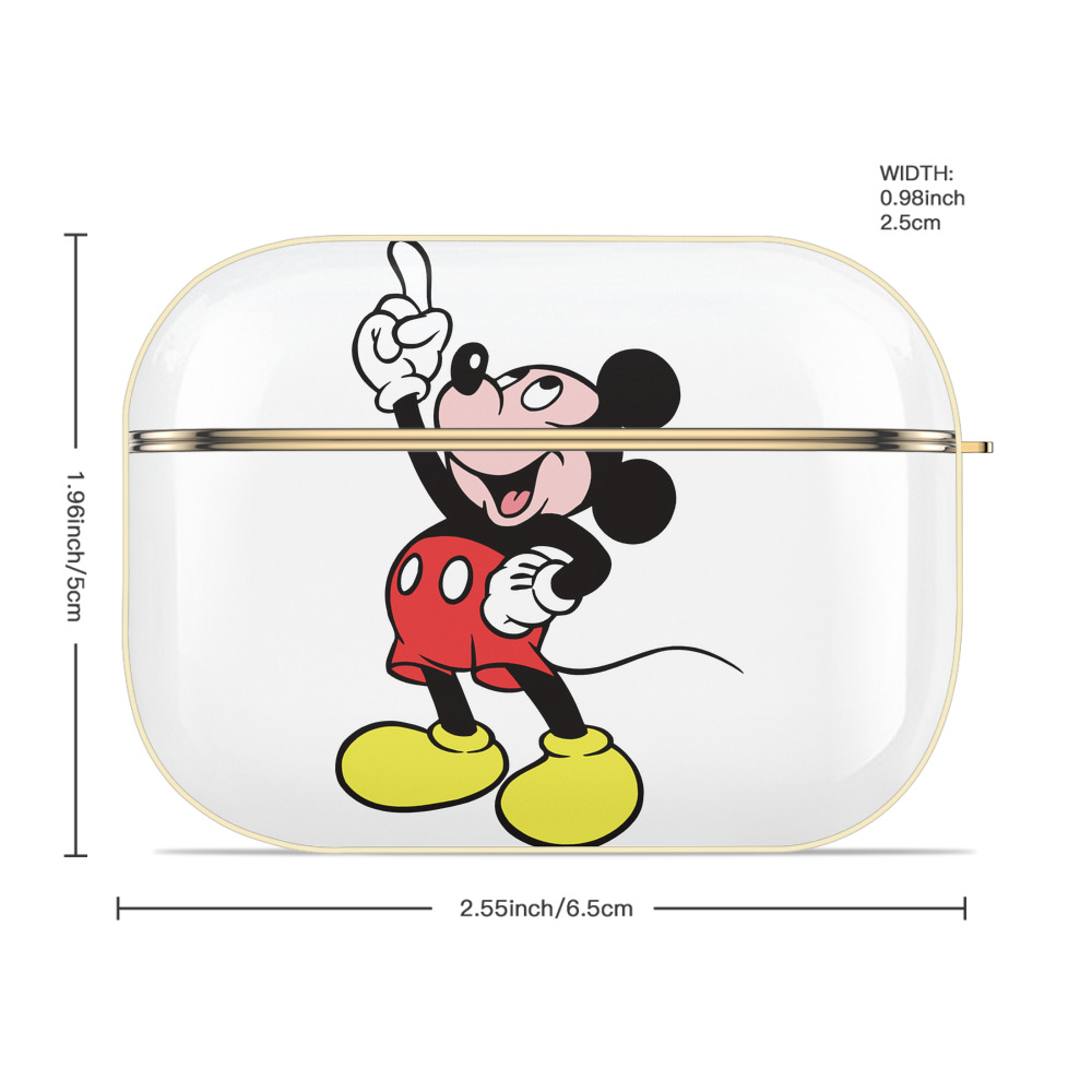 ミッキーマウス Mickey Mouse 【AirPods Pro用】ハードシェル保護ケース｜耐衝撃・防指紋・カラビナ付き商品仕様